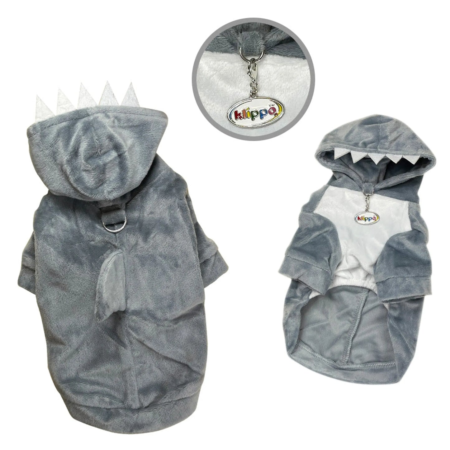 Ultra Plush Shark Hoodie with Fin & Teeth