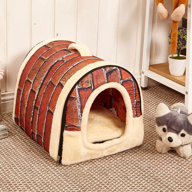 Cama desmontable para mascotas - Casita móvil acochada Otoño e invierno