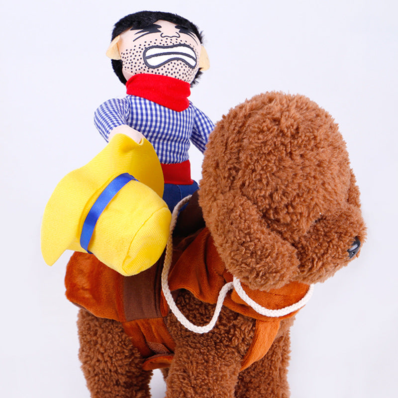 Pet Cowboy Horse Riding Transfiguration Pet Supplies Clothing Cospaly Halloween Dog Clothes