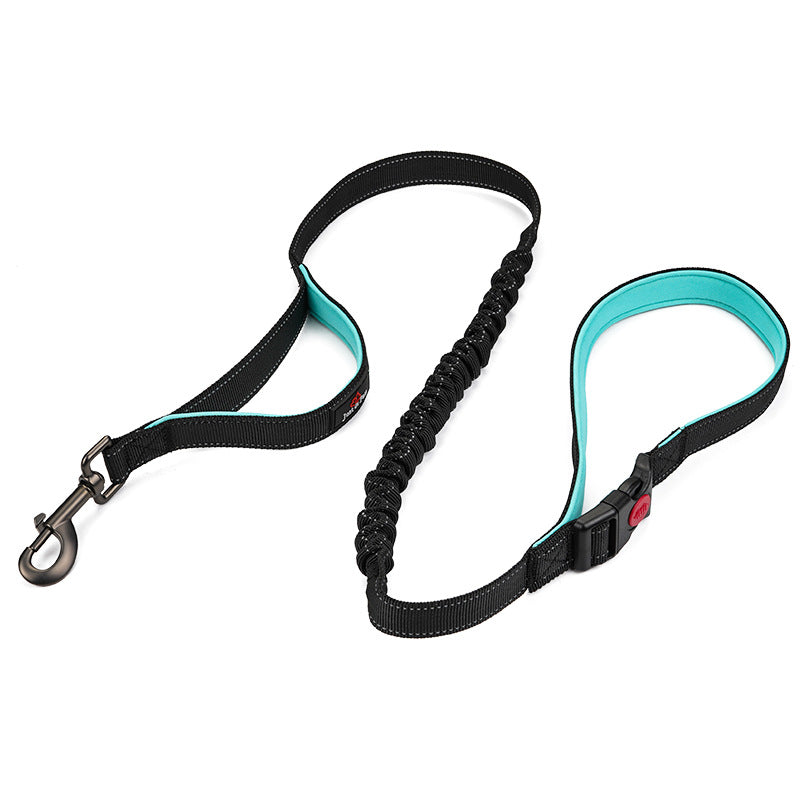 Medium And Large Dog Leash Double Handle Reflective Elastic Leash Explosion-Proof Red Dog Leash Pet Supplies