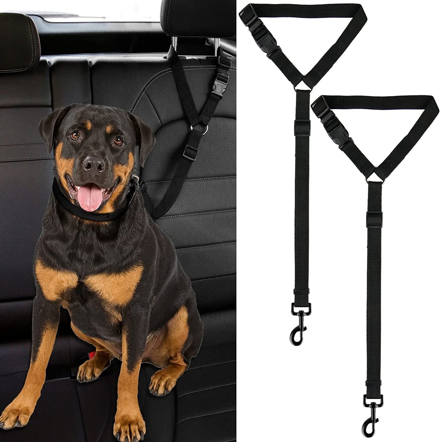 Ceinture de sécurité pour chien, corde de véhicule de voyage pour chiens de grande et moyenne taille, boucle de sécurité pour voiture, corde fixe 